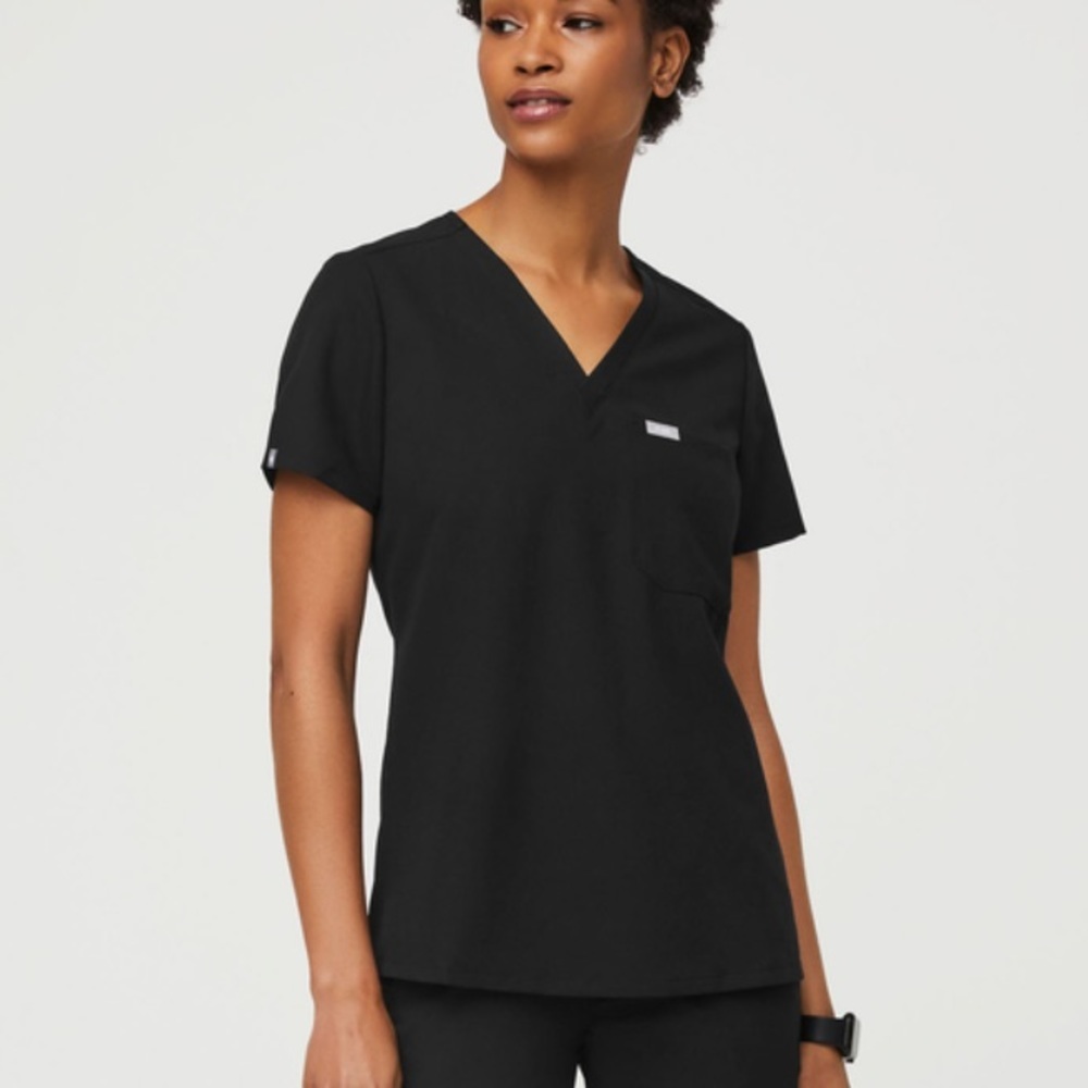 Figs Catarina One-Pocket Scrub Top Black Size XS